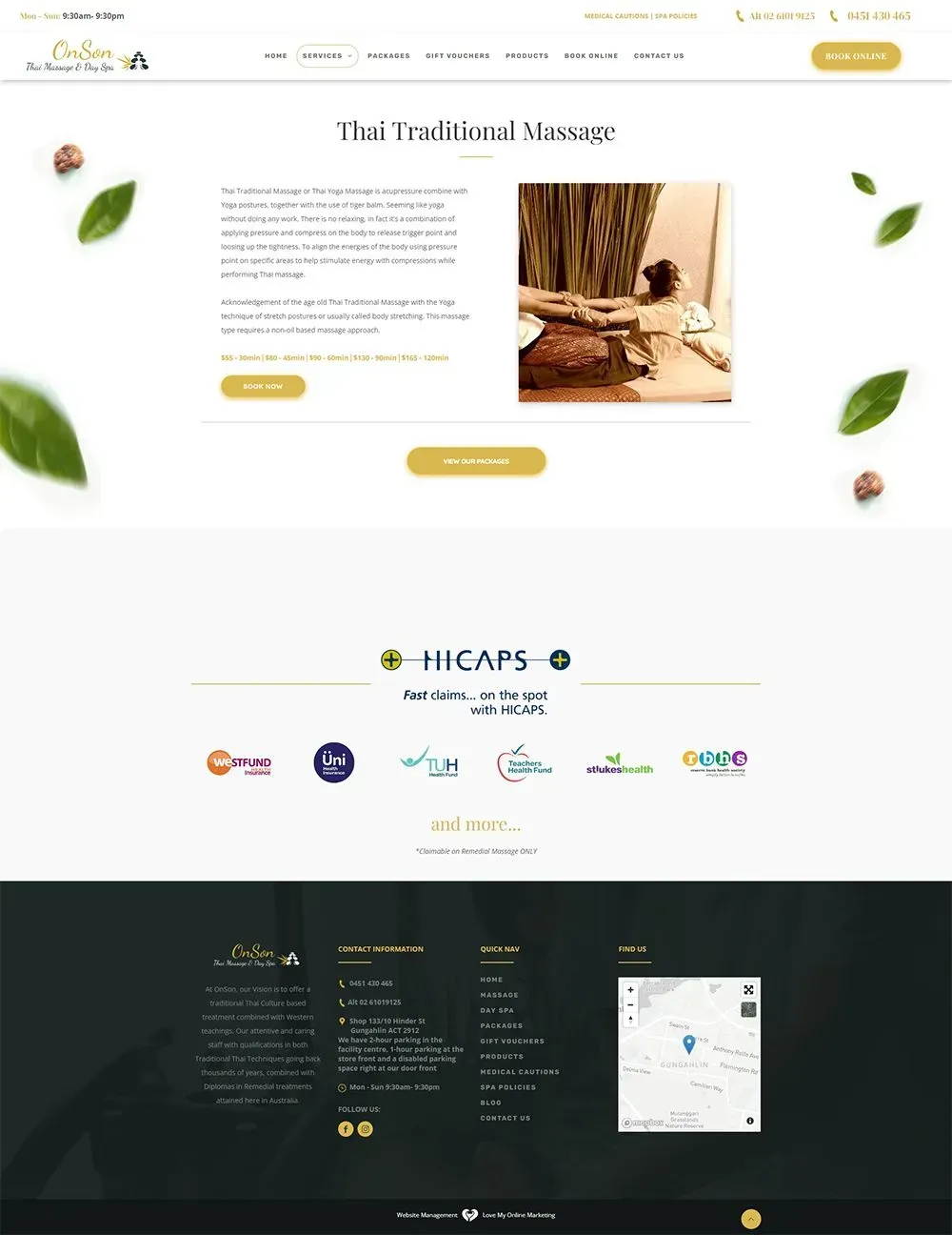 OnSon Thai Massage & Day Spa internal page preview #2