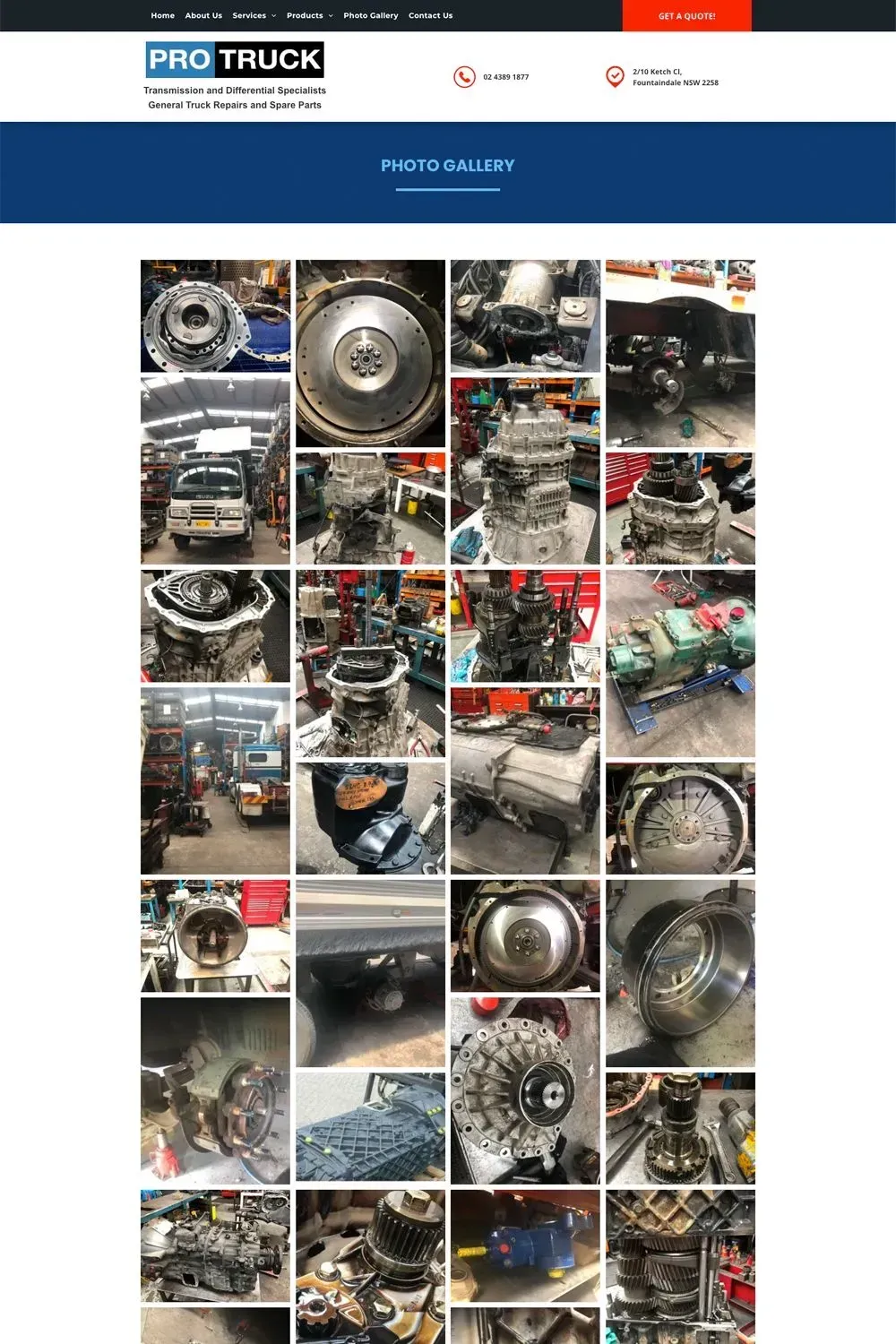 PROTRUCK internal page website preview #5