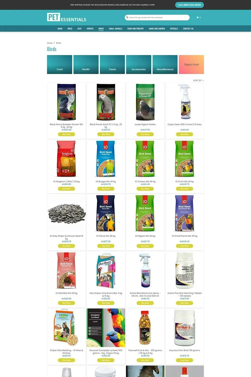 Pet Essentials internal page preview #4