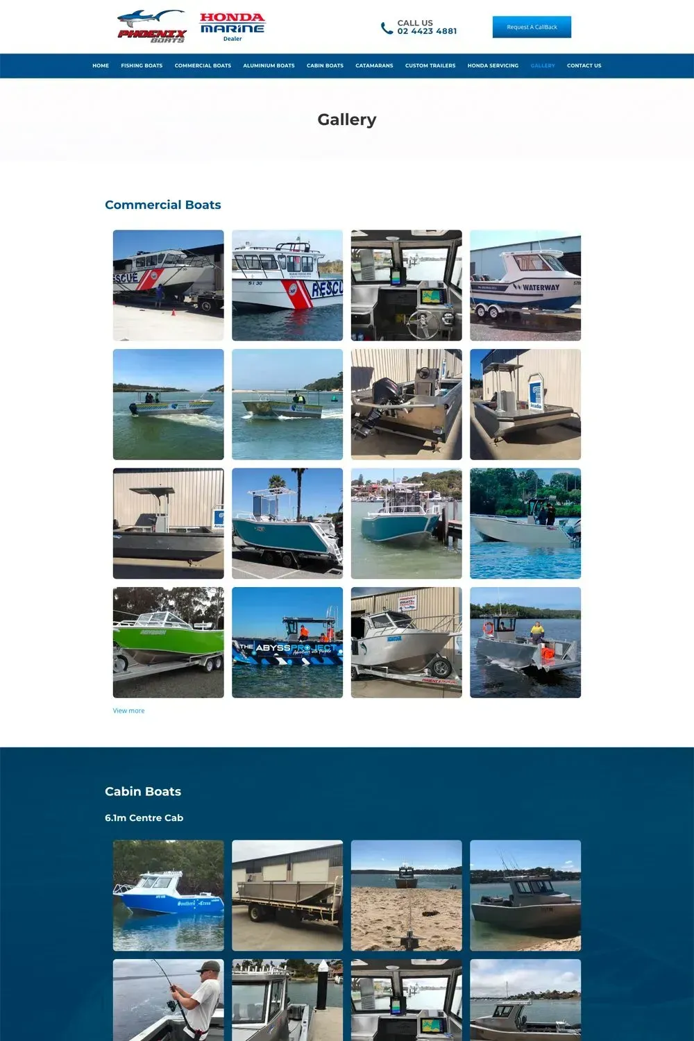 Phoenix Boats gallery page preview