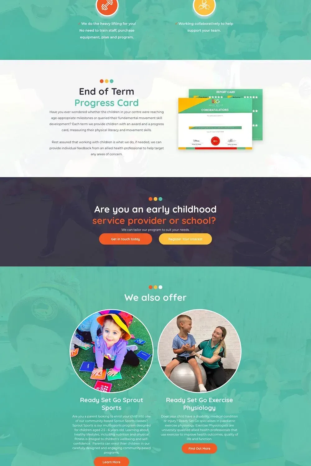 Ready Set Go home page preview #2