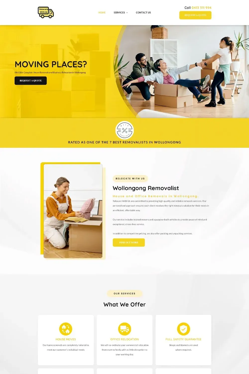 Relocate With Us home page preview