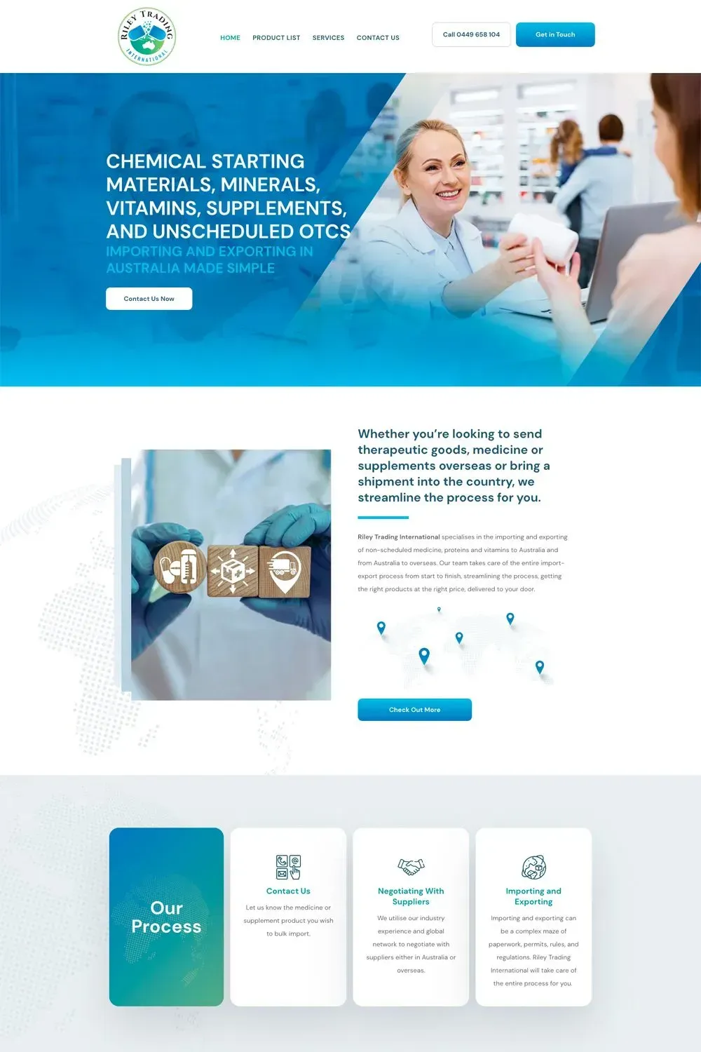 Riley Trading International home page preview