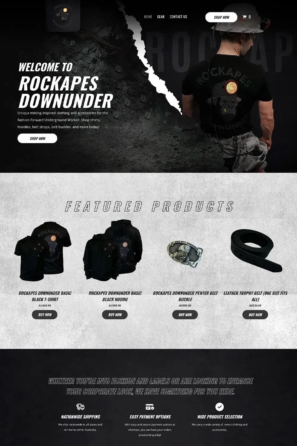 RockApes DownUnder home page preview