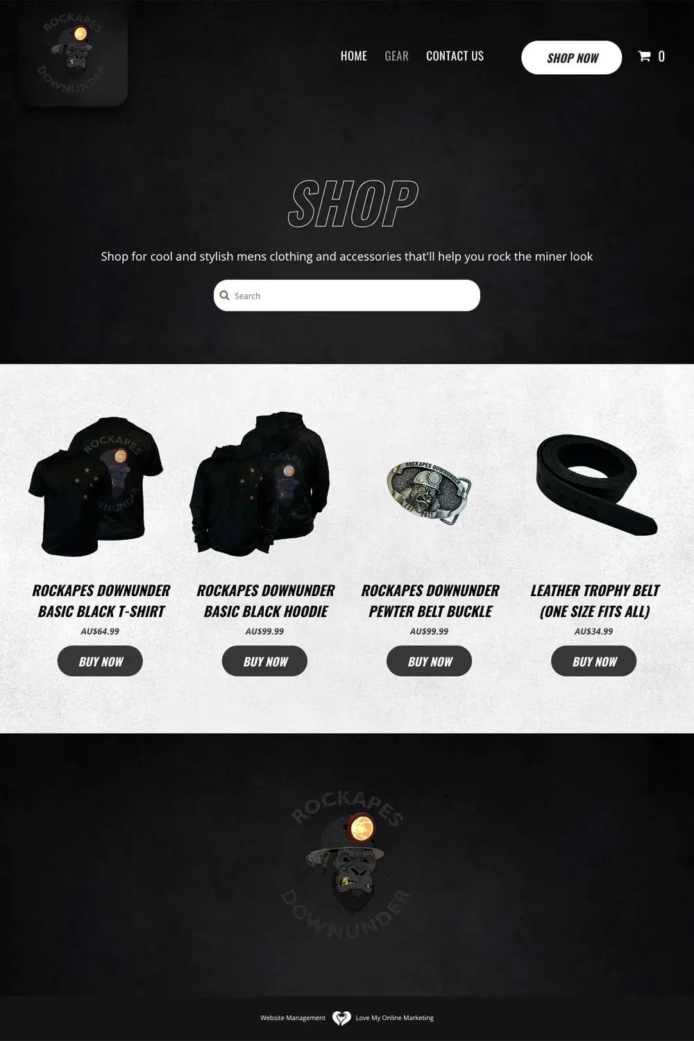 RockApes DownUnder shop page preview