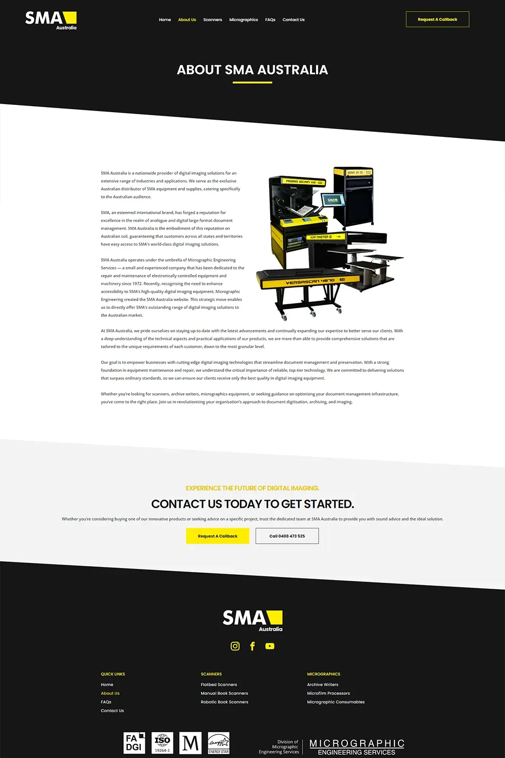 SMA Scanners internal page preview