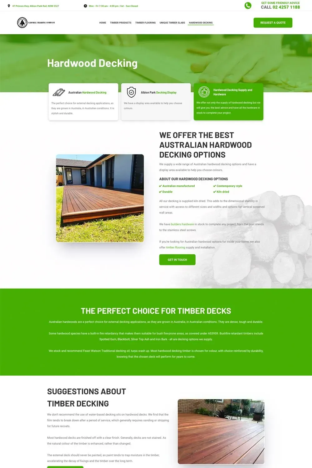 Sawmill Trading service page preview #4