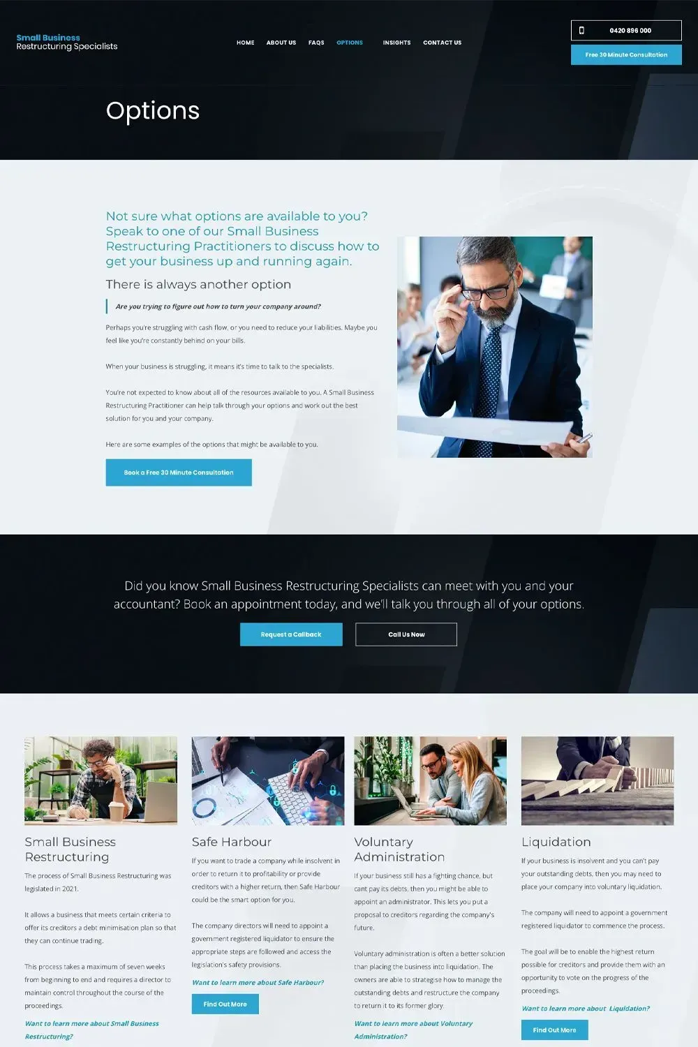 Small Business Restructuring Specialists internal page preview