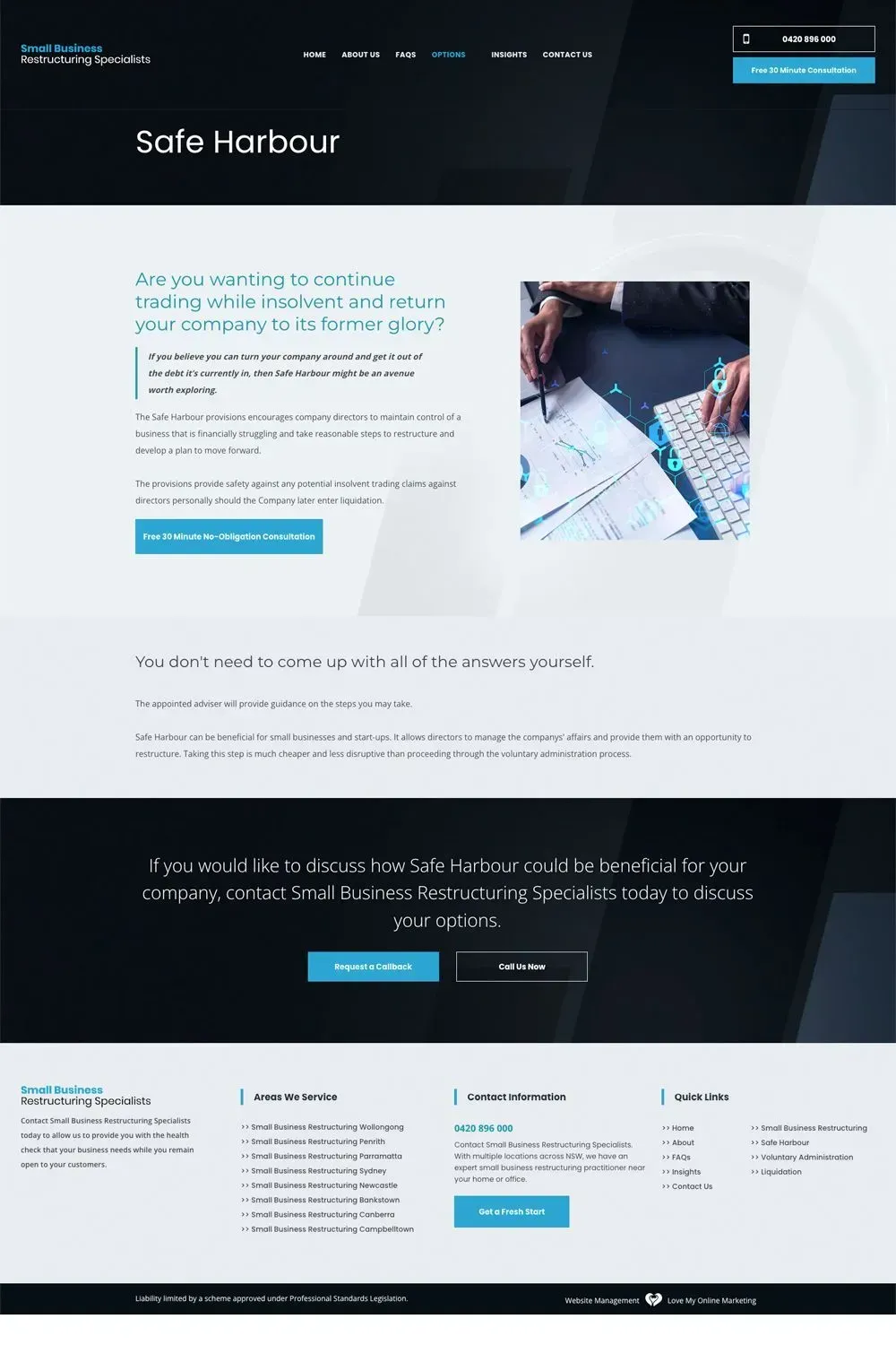 Small Business Restructuring Specialists internal page preview #2