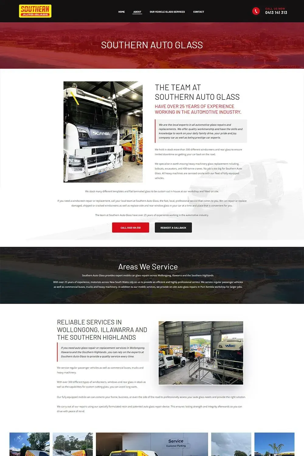 Southern Auto Glass internal page preview