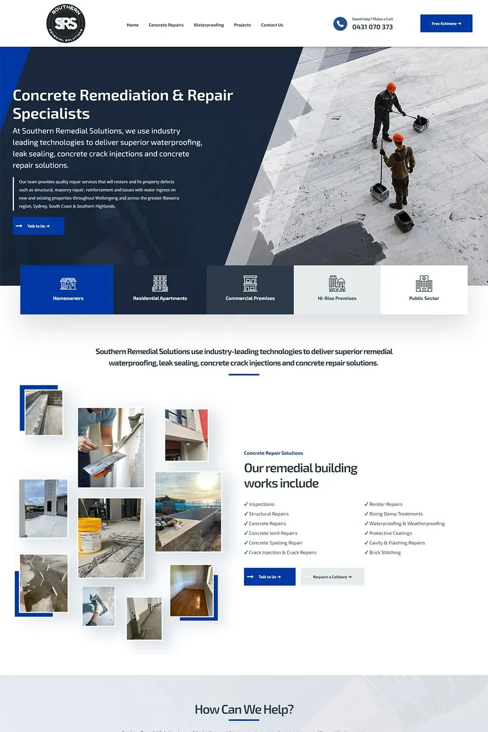 Southern Remedial home page preview