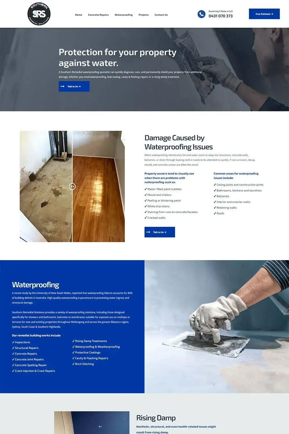 Southern Remedial waterproofing page preview