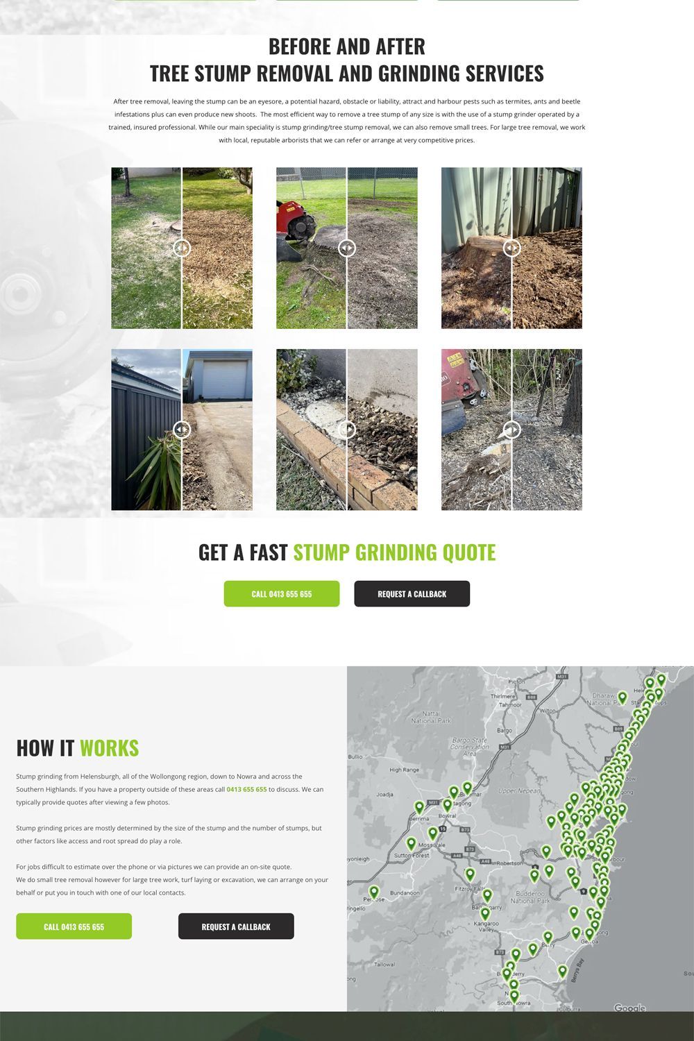 Southside Stump Grinding home page website preview #2