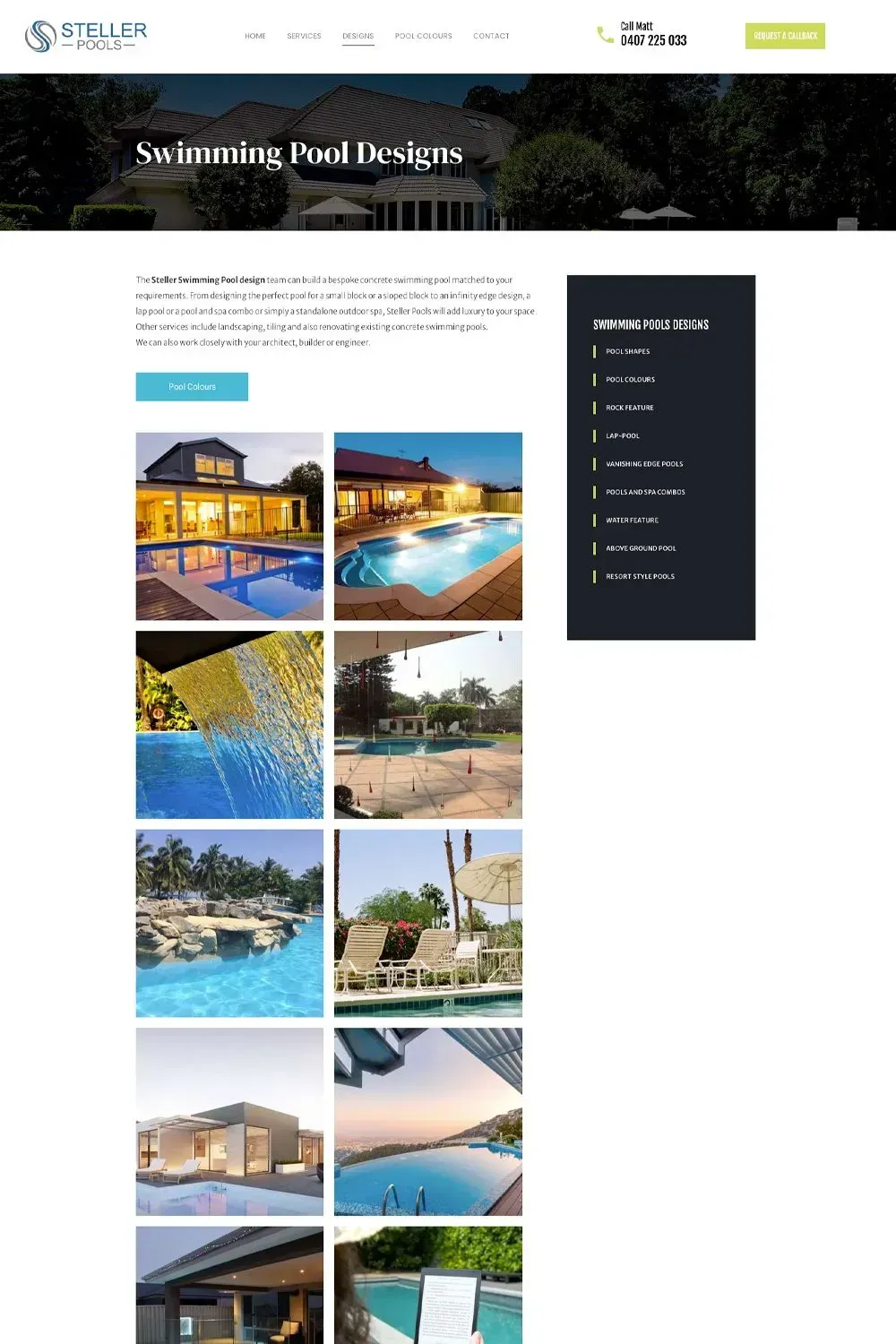 Steller Pools internal page preview #1