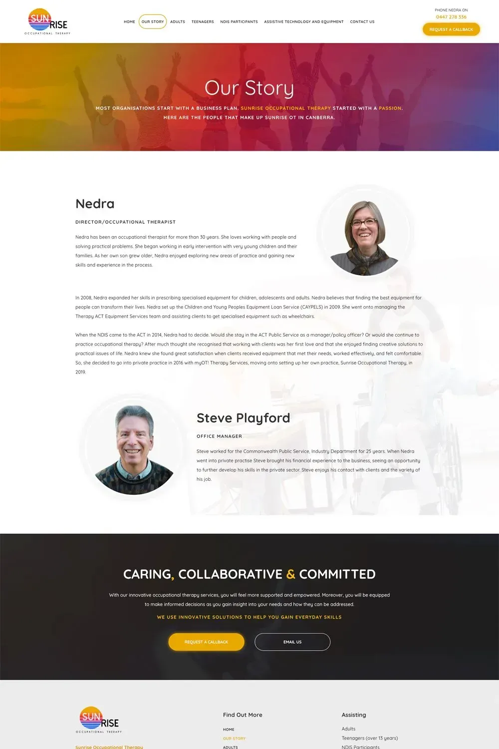 Sunrise Occupational Therapy about us page preview