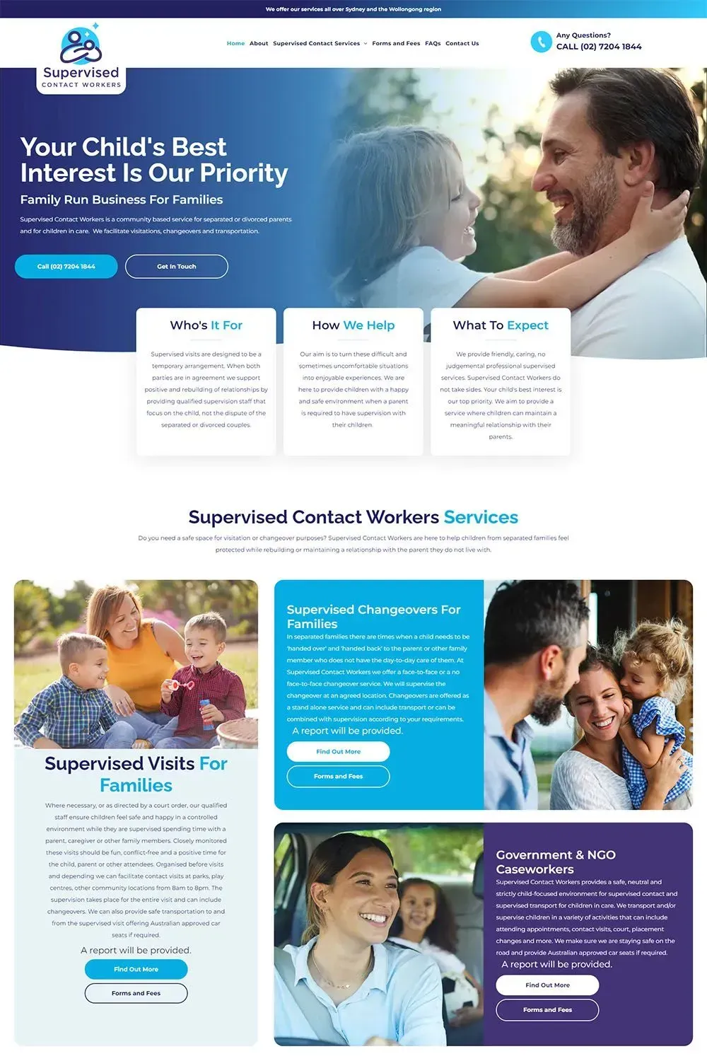 Supervised Contact Workers home page preview