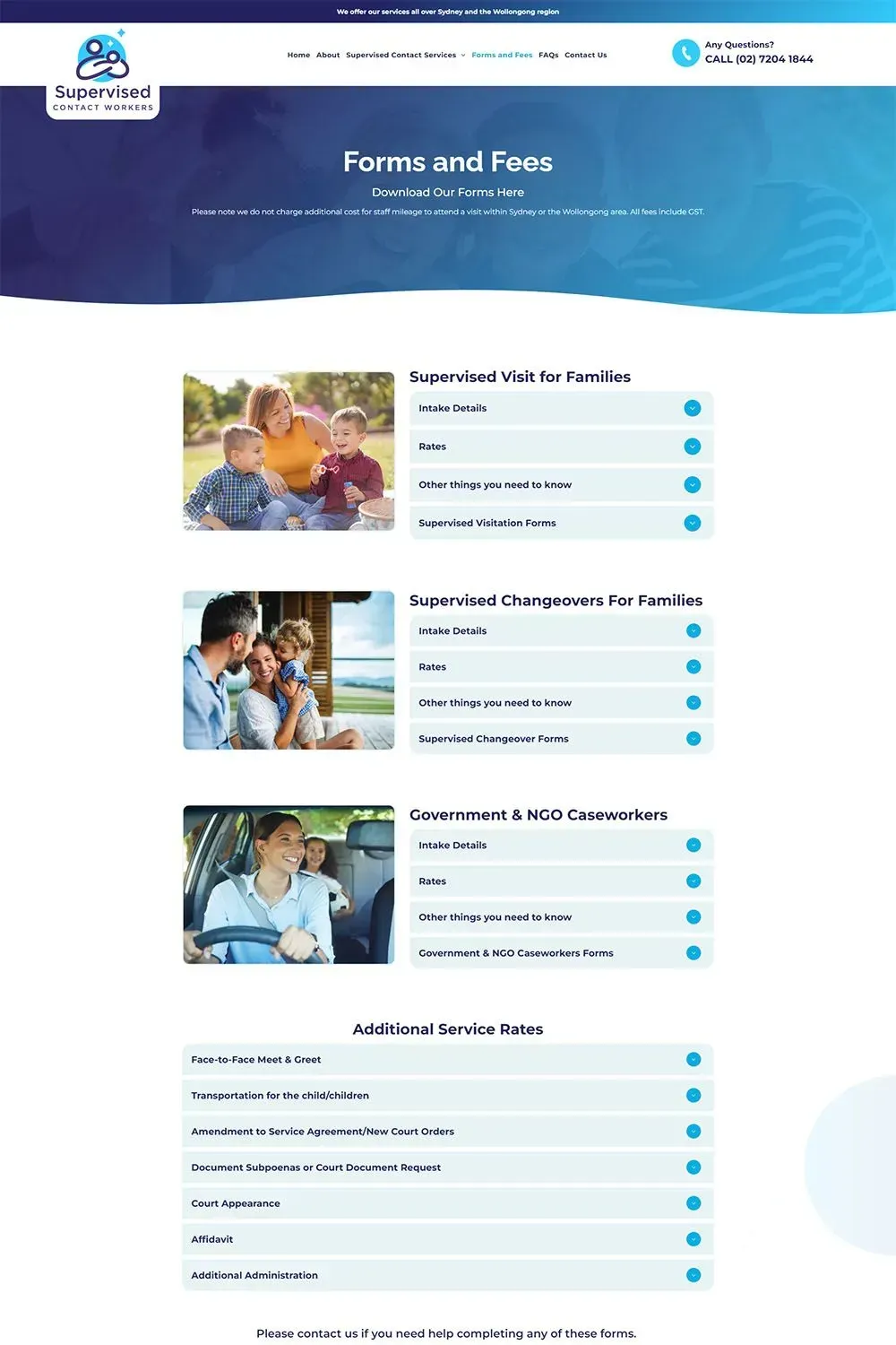 Supervised Contact Workers internal page preview