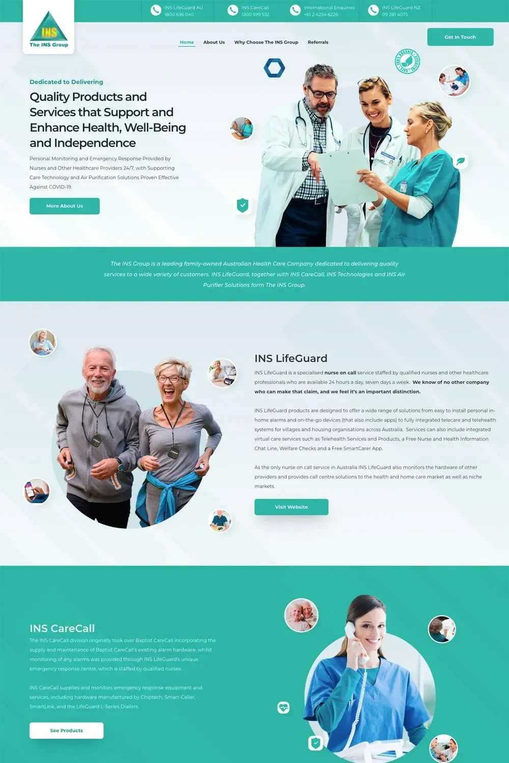 INS Group home page preview