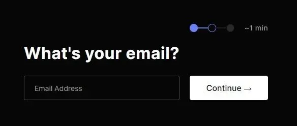 the part where you enter your email address
