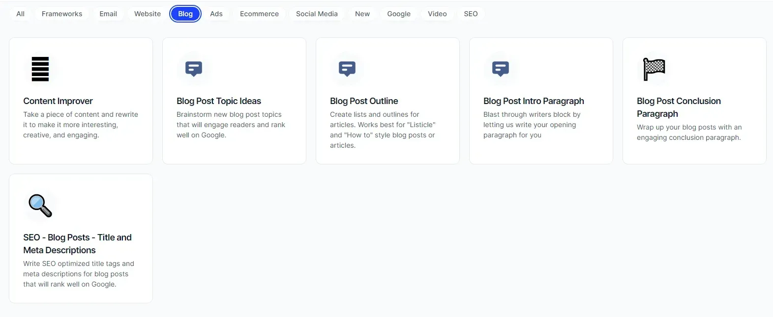 templates for blog content writing