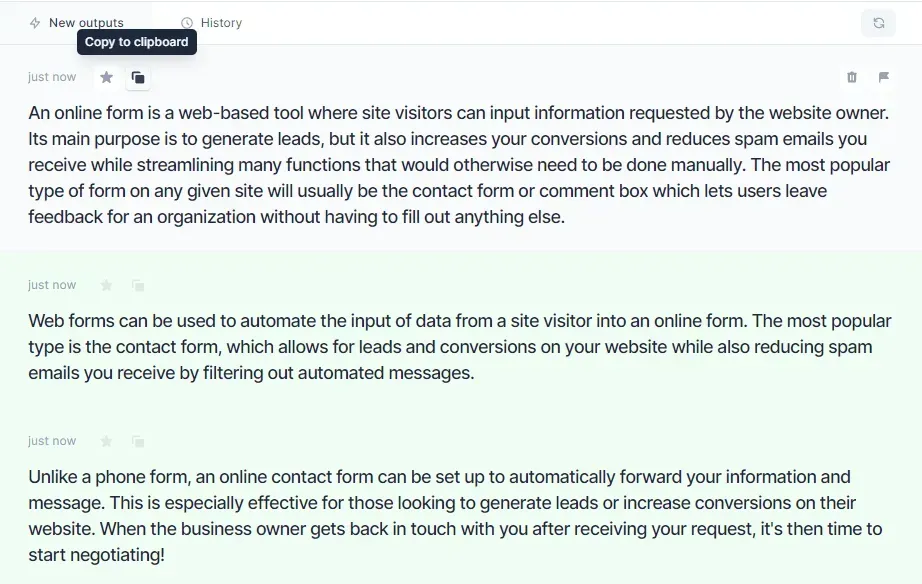 the copy to clipboard icon