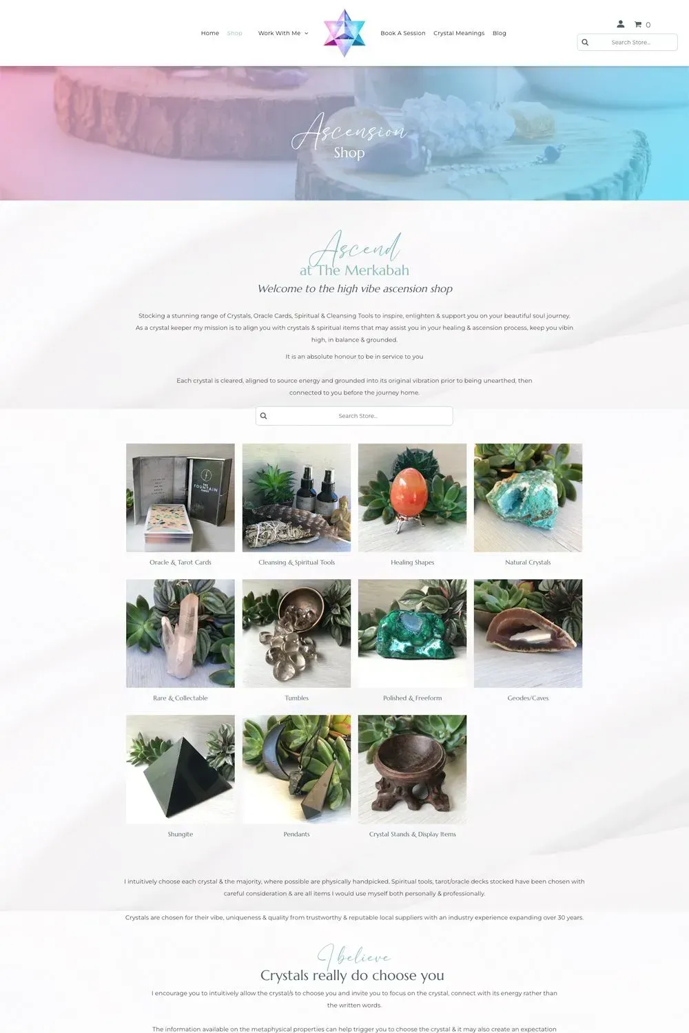 The Merkabah shop page preview