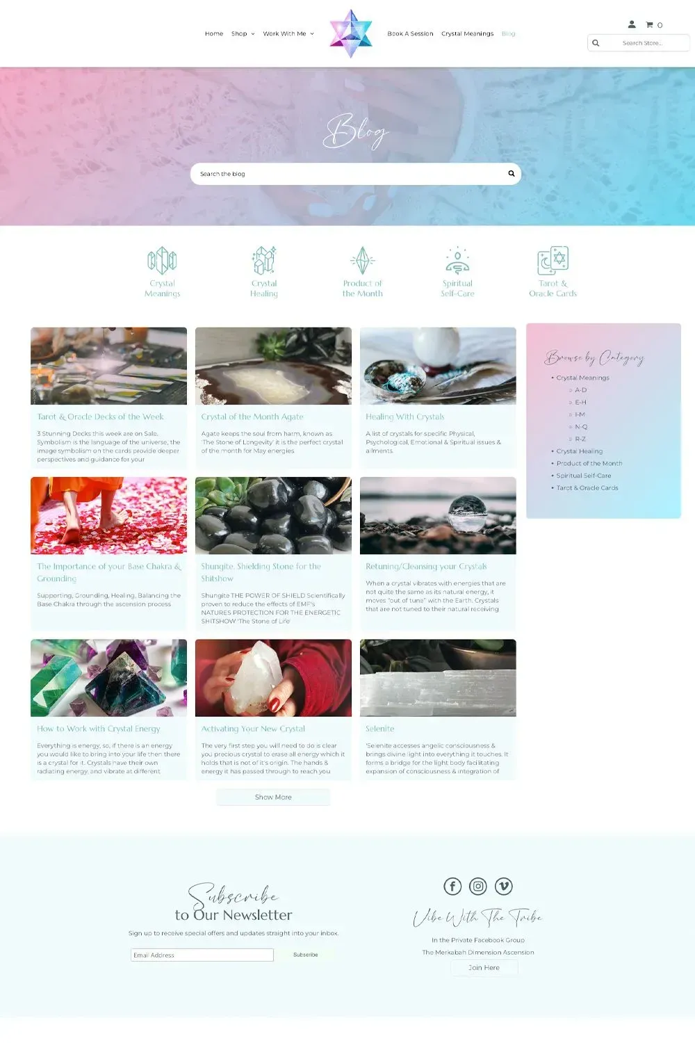 The Merkabah articles page preview