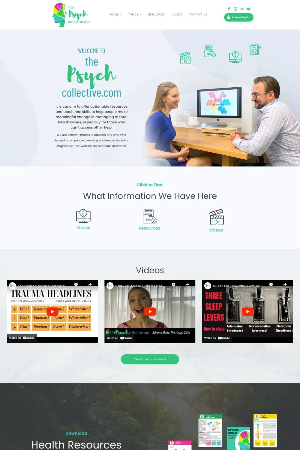 The Psych Collective home page preview