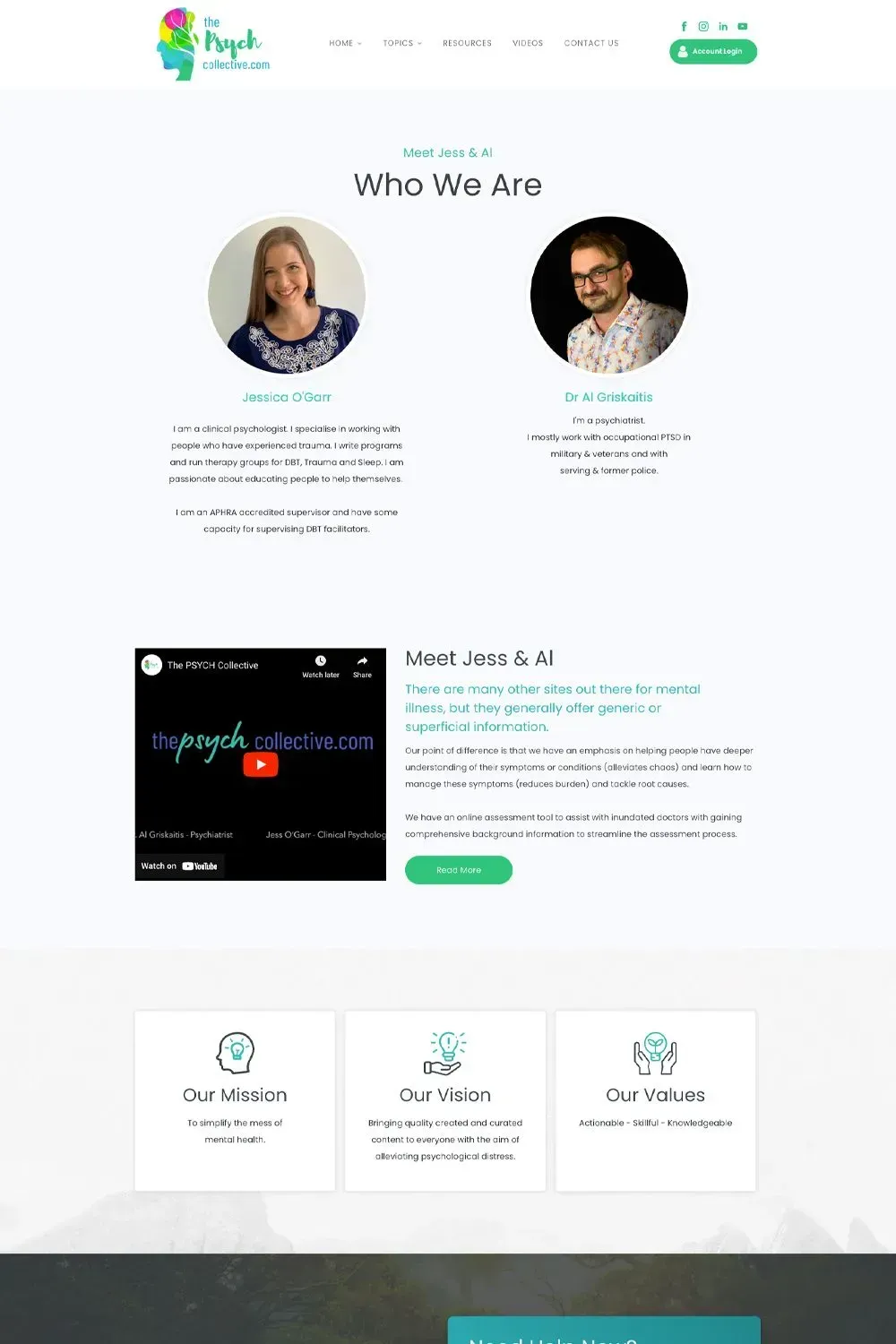 The Psych Collective about us page preview