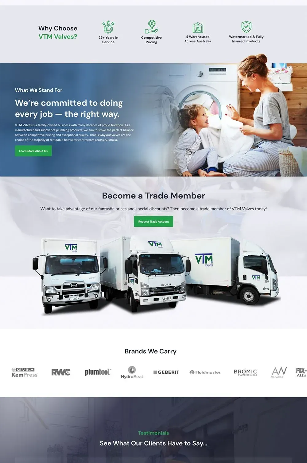 VTM Valves home page preview #2