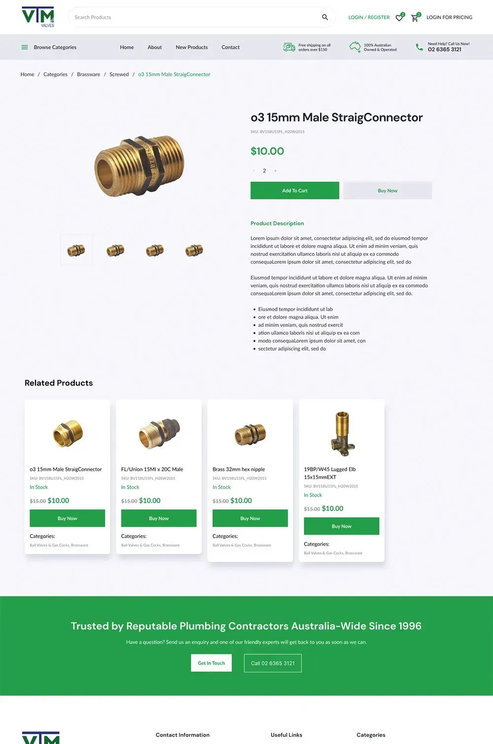 VTM Valves product page preview