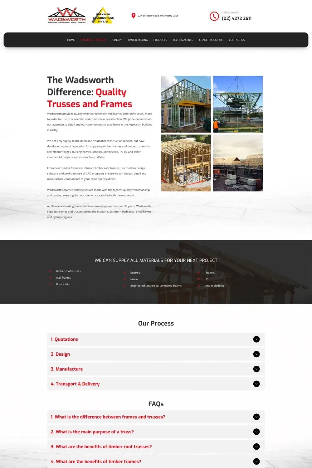 Wadsworth Joinery about us page preview