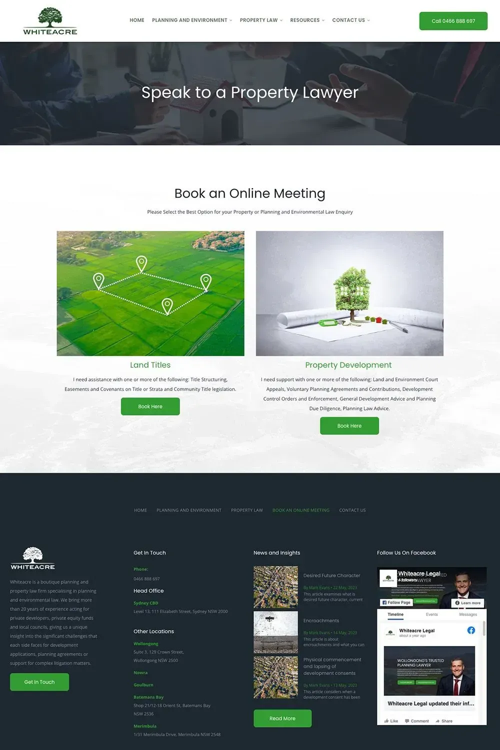 Whiteacre Legal booking page preview