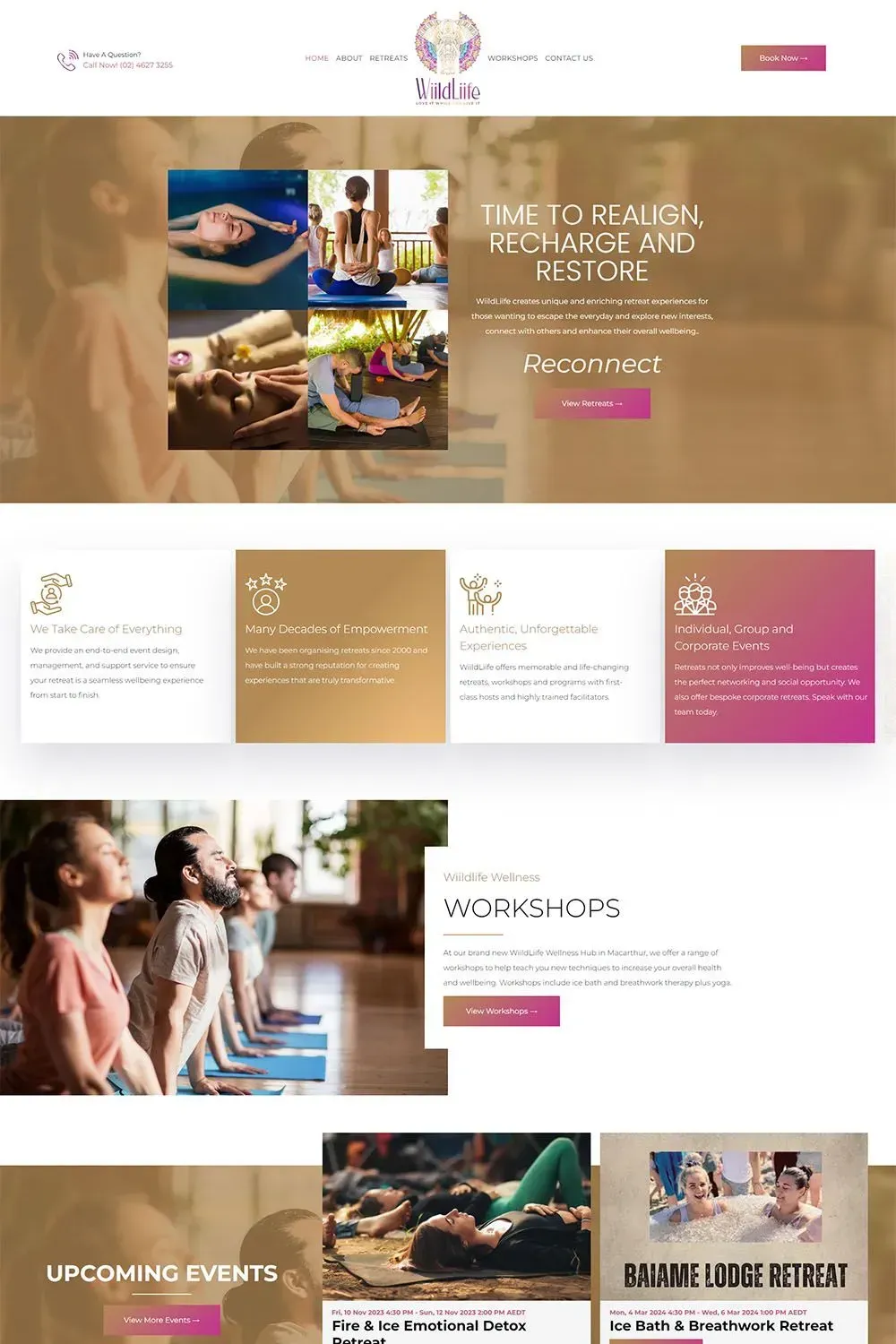 WiildLiife home page preview