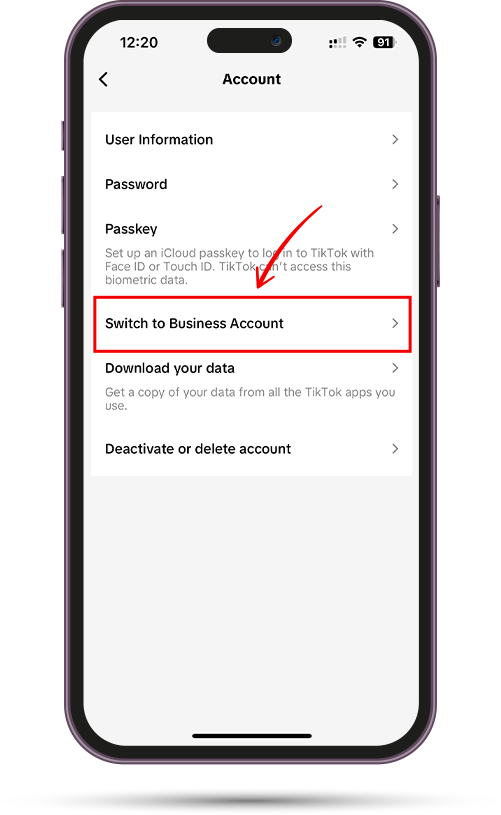 switching to Business Account