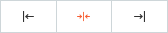 Three white horizontal boxes with arrow icons indicating left, center, and right.