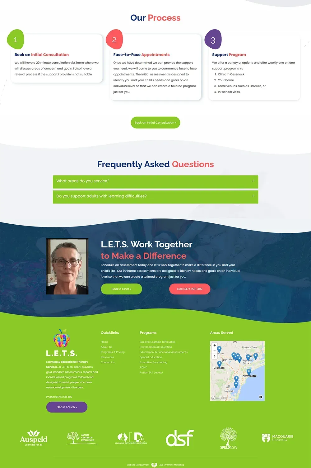 L.E.T.S. about us page website preview