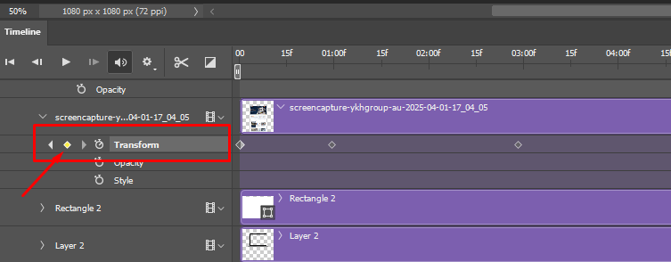 timeline window on Photoshop