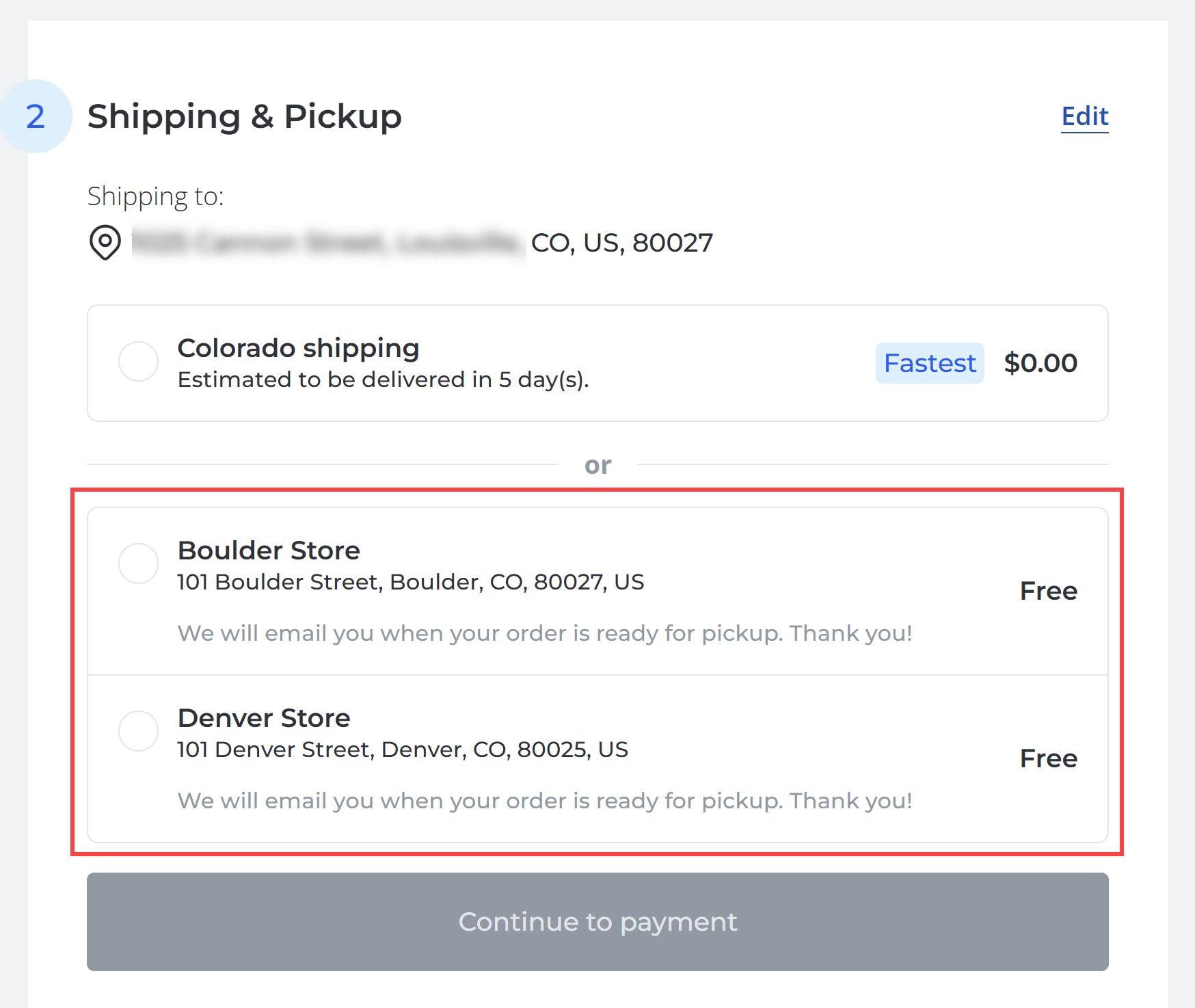 Shipping zones and rates