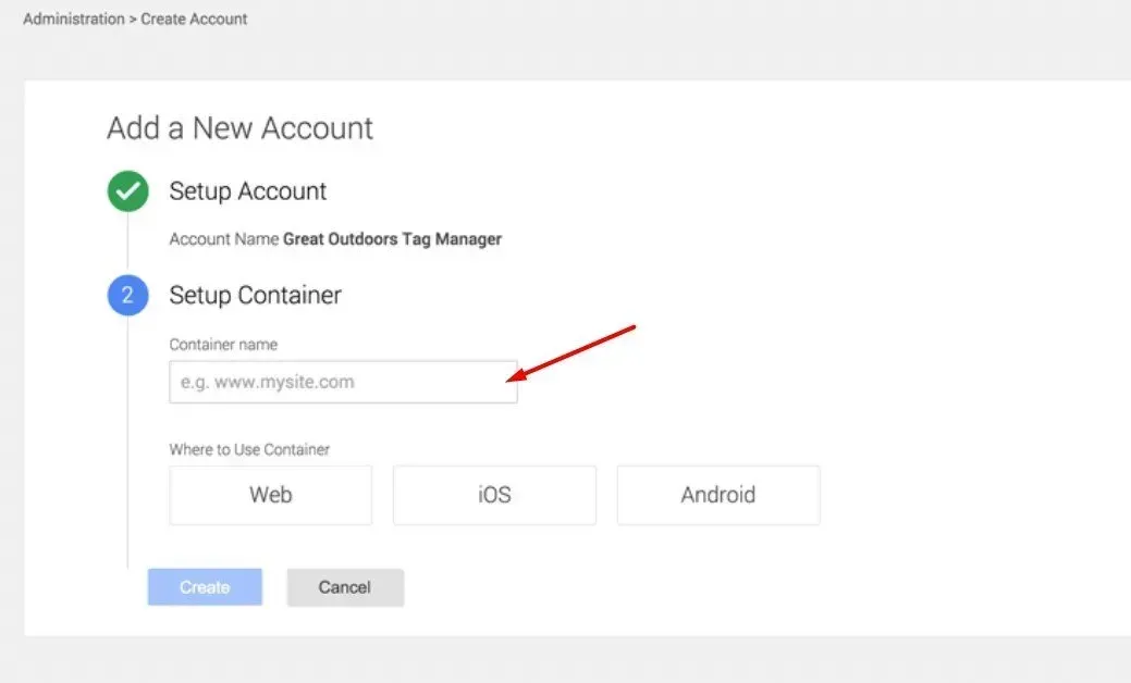 adding the name of the website