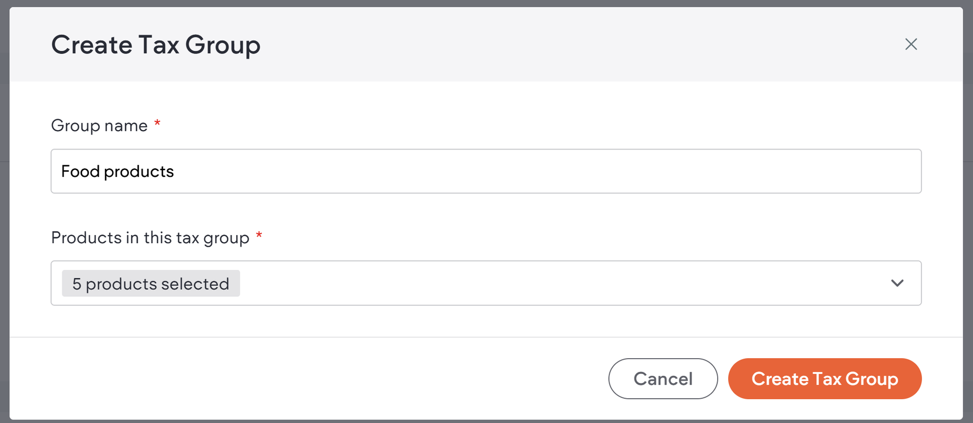 Tax rules configuration