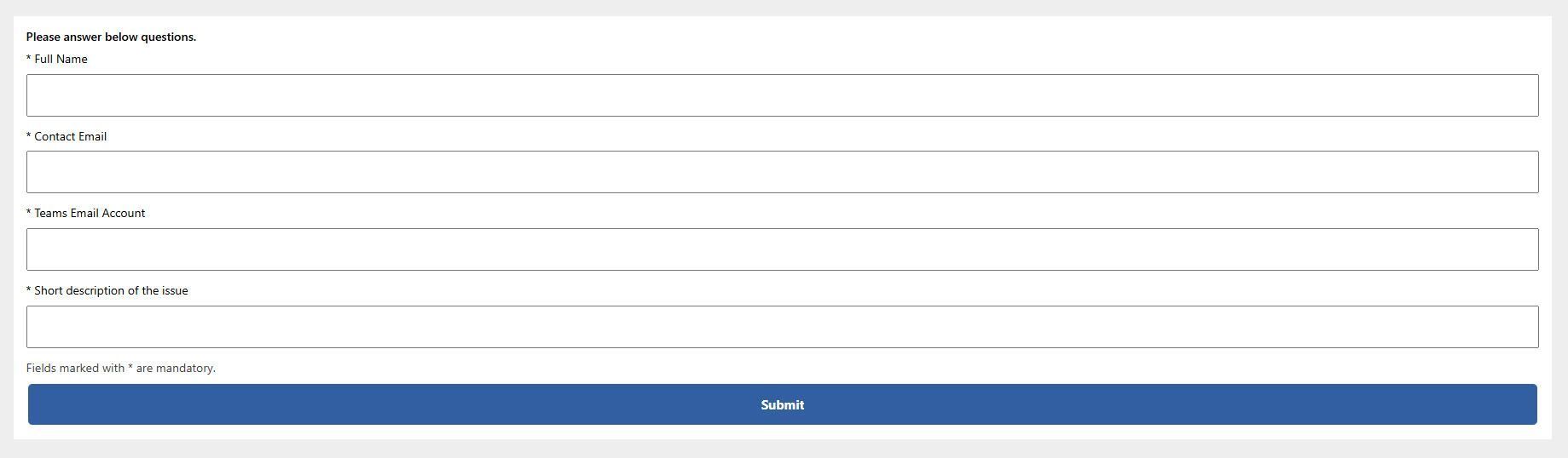 An image of a web page with a blue border and a blue button showing a contact form