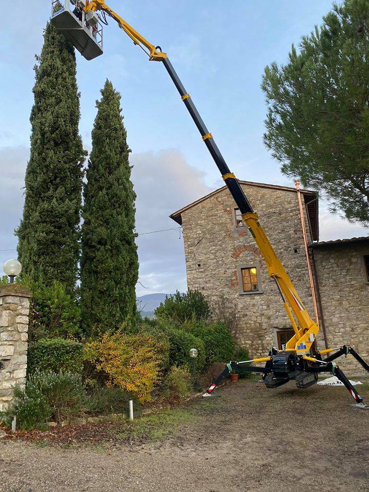 Piattaforma aerea taglio rami