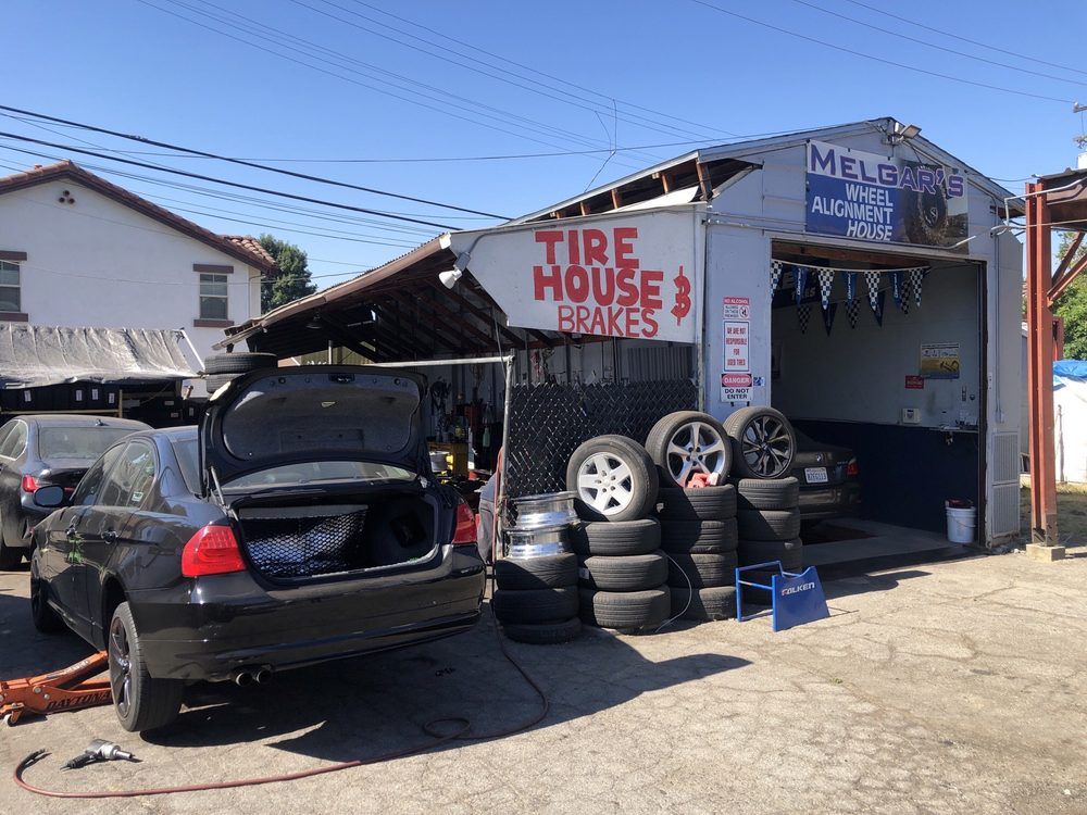 A small auto shop labeled 