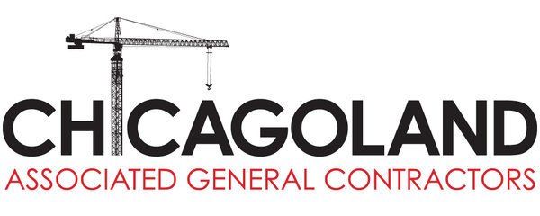 The logo for chicagoland associated general contractors shows a crane.