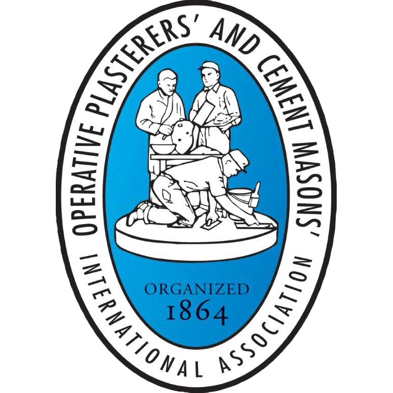 The logo for the operative plasterers and cement masons association