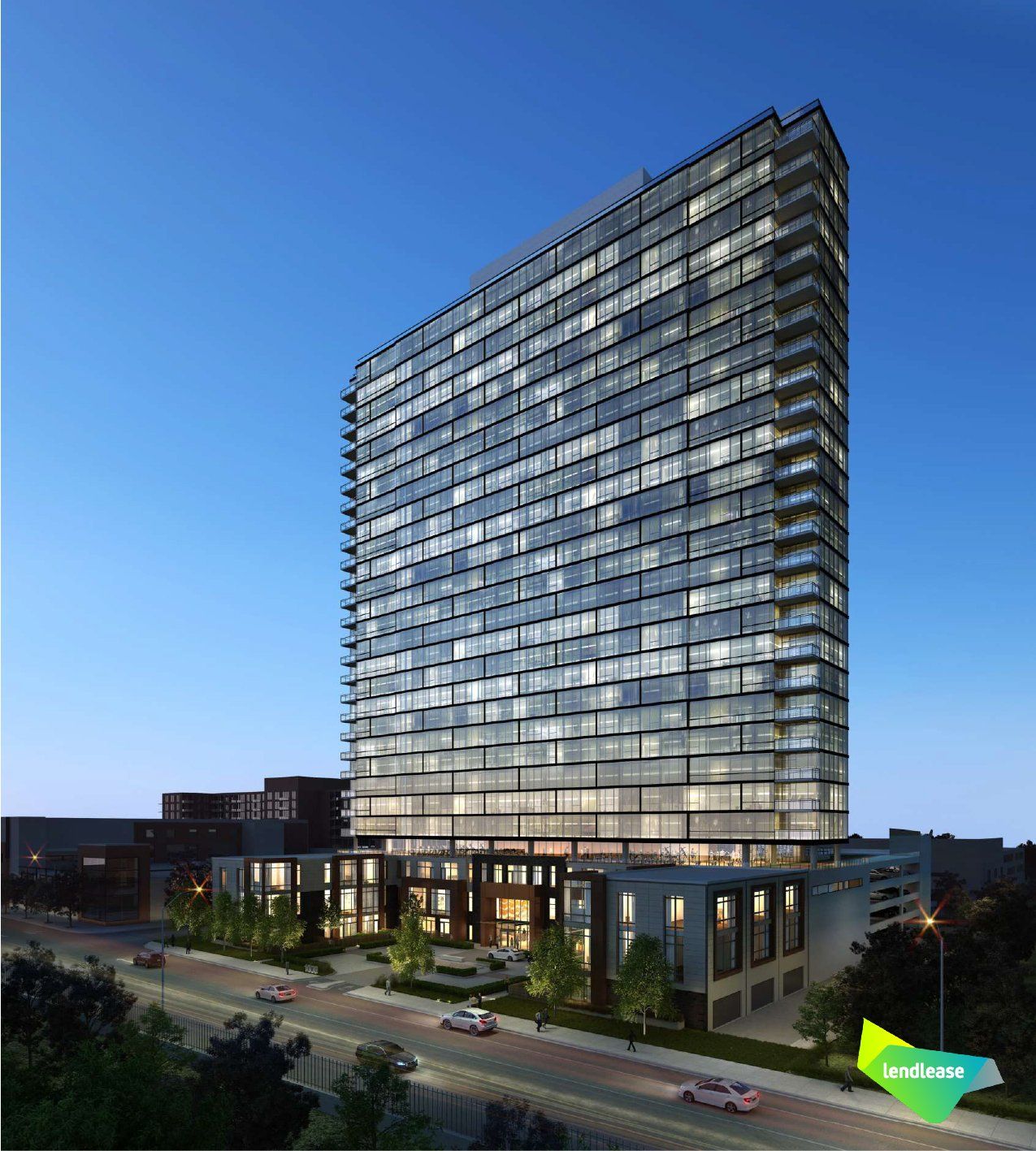 An artist 's impression of a tall building at night