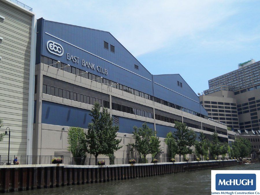 A large building with the word east on it