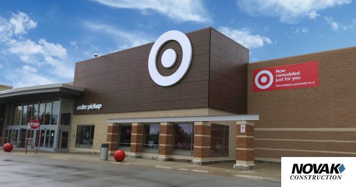 A target store with a sign that says novak construction