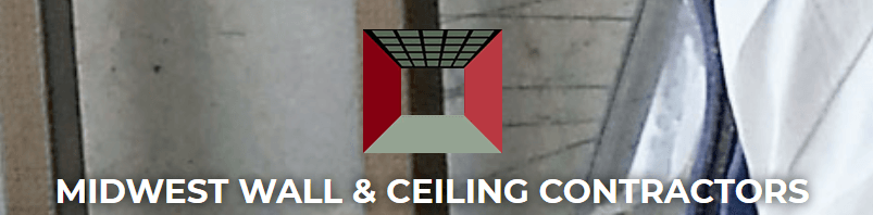 A logo for midwest wall and ceiling contractors